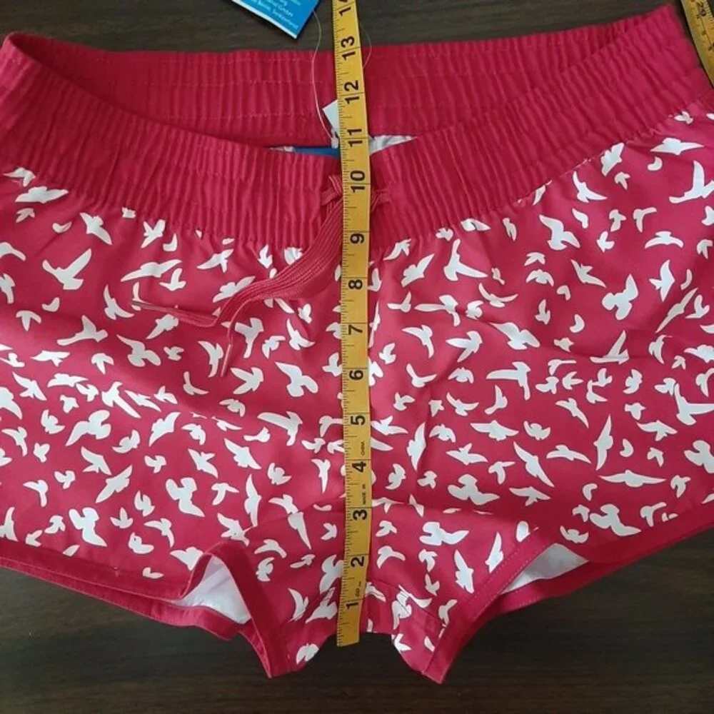 Firefly Swim Shorts Pockets Drawstring Fuchsia & White Seagulls Print Size M - Picture 8 of 13